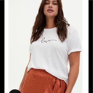 Torrid White Love T-Shirt